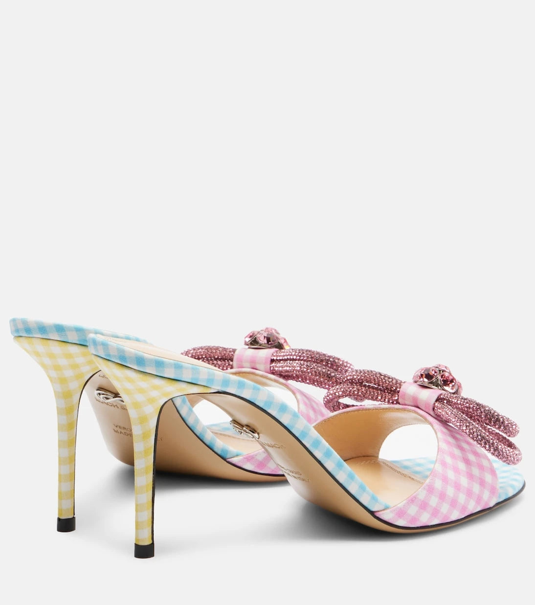 Mach & Mach - Double Bow 85 gingham mules