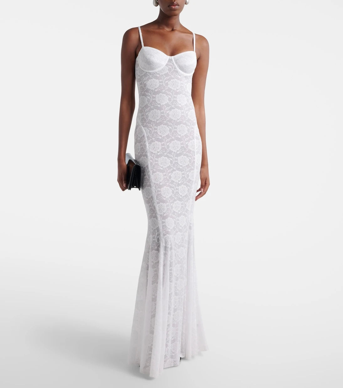 Norma Kamali - Lace corset fishtail gown