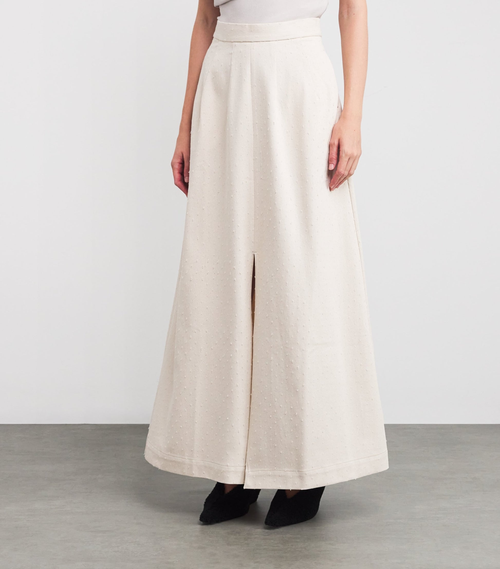 Palmer//Harding Ivory Denim Resilient A-Line Maxi Skirt
