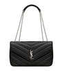 Saint Laurent Black Mini Matelassé Lambskin Loulou Shoulder Bag