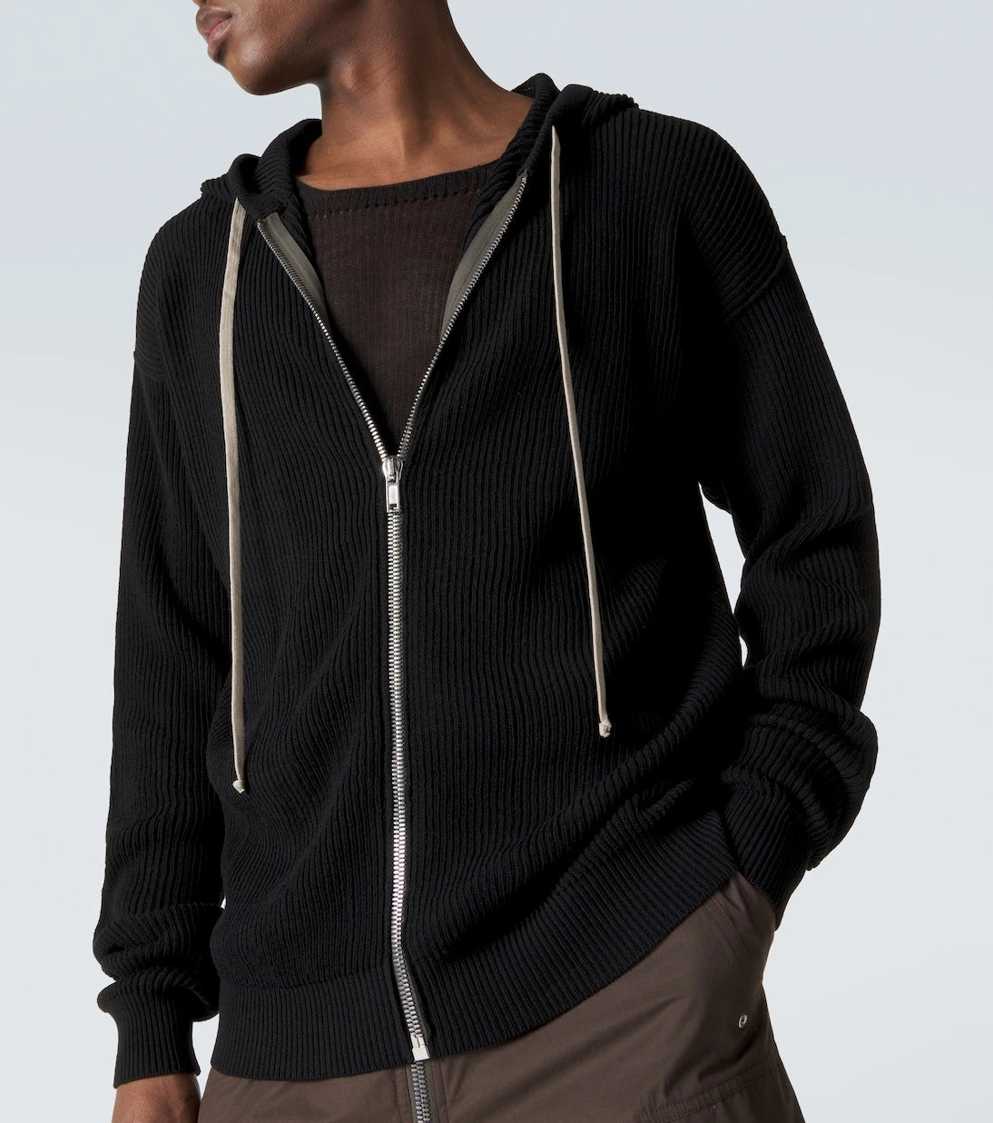 Rick Owens - Ribbed-knit virgin wool hoodie