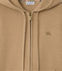 Burberry Beige Cashmere-Blend Zip-Up Hoodie