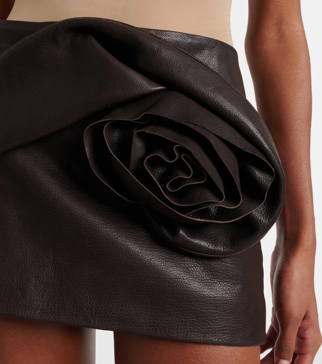 Magda Butrym - Floral-appliqué leather miniskirt