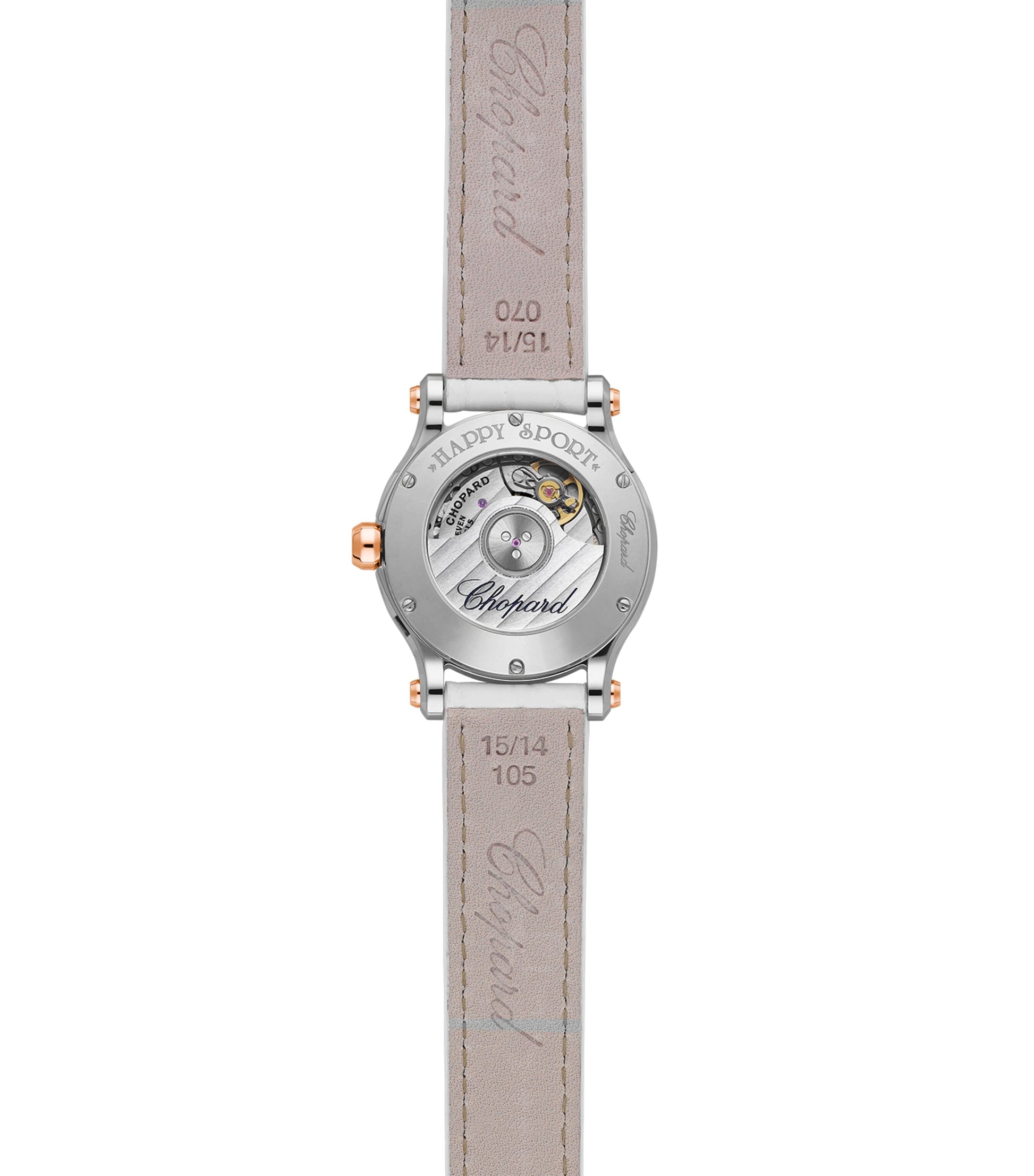 Rose Gold, Stainless Steel and Diamond Happy Sport Watch 30mm