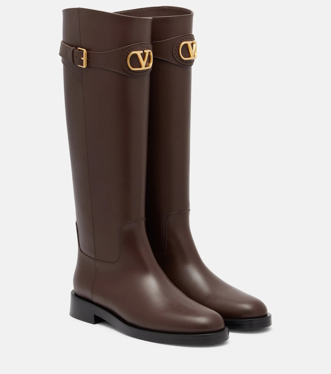 Valentino Garavani - VLogo leather knee-high boots