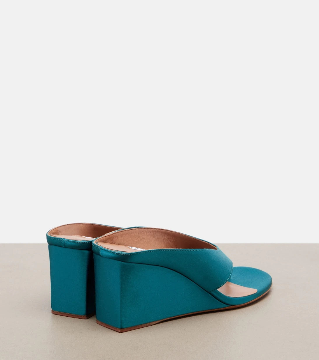 Alaïa - Cube satin wedge thong sandals