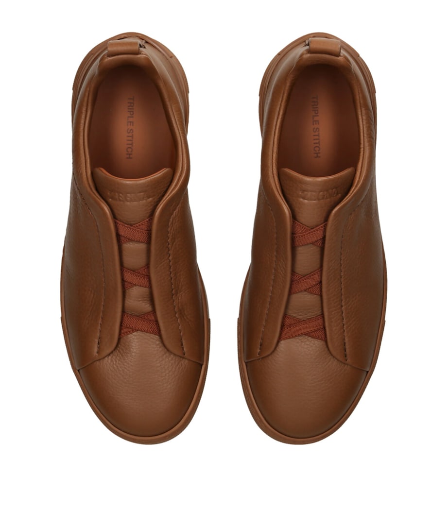 Deerskin Triple Stitch Sneakers TAN