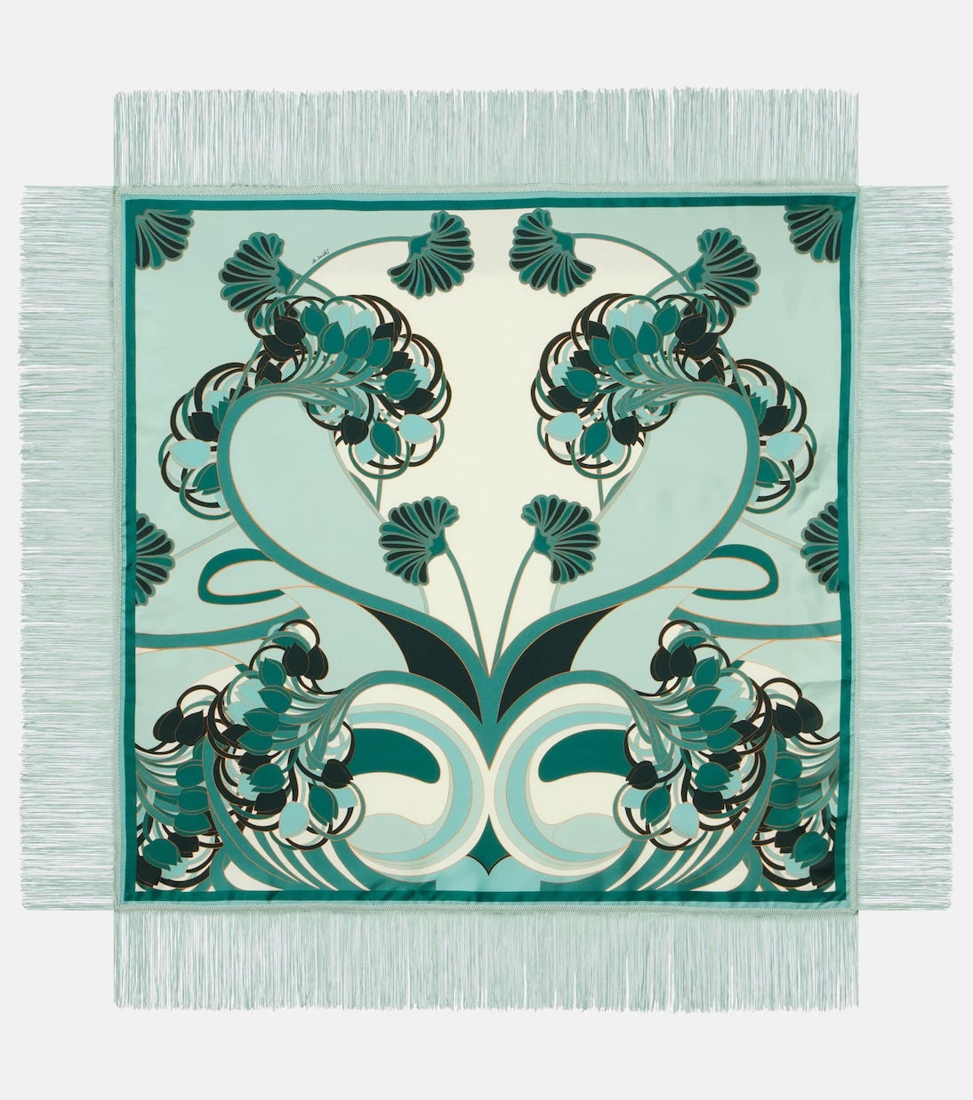 La DoubleJ - Fringed printed silk twill scarf