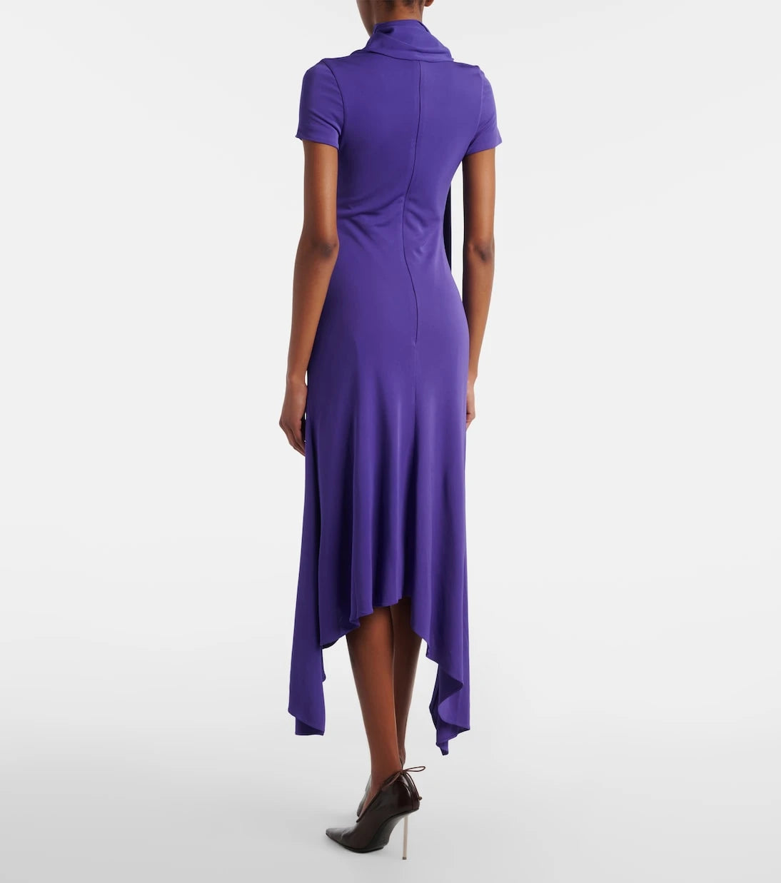 Acne Studios - Asymmetric scarf-detail jersey midi dress