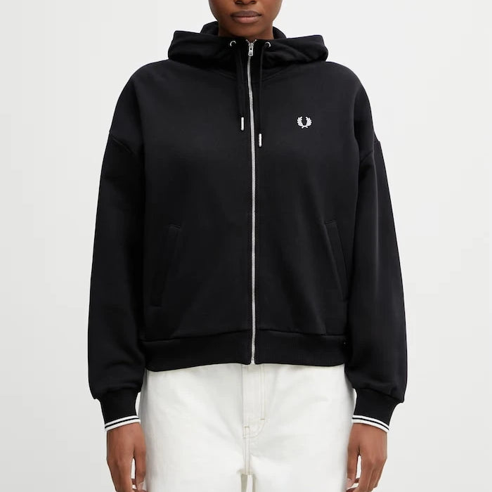 Fred Perry Kadın Pamuklu Fermuarlı Sweatshirt