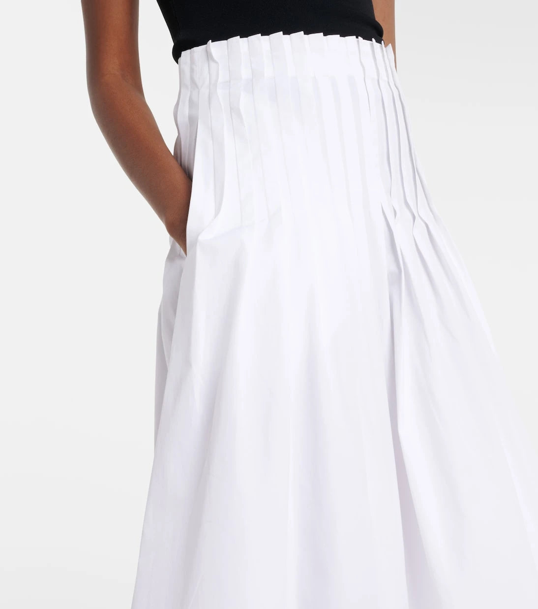 Róhe - Pleated cotton poplin midi skirt