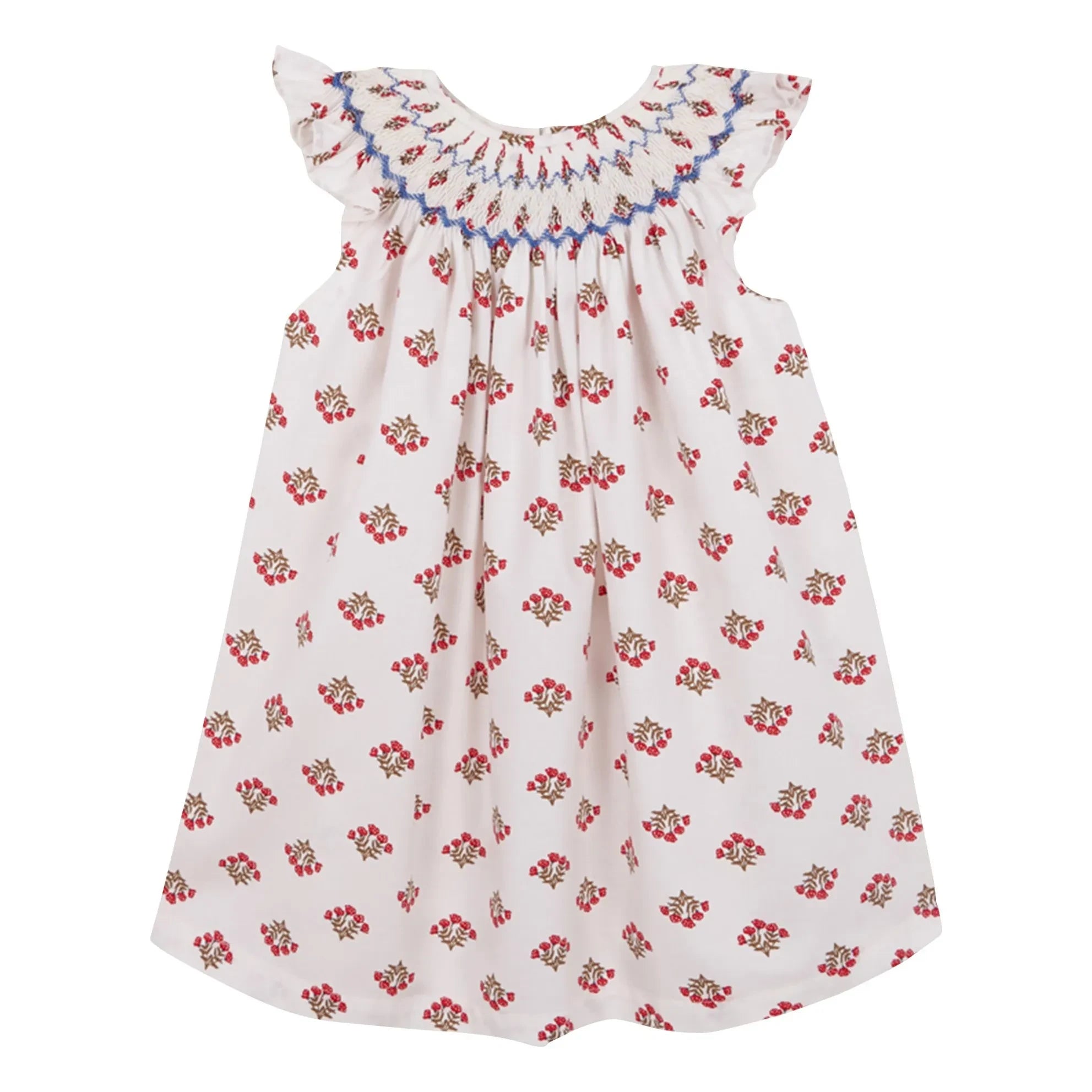 birinit - Monzón Organic Cotton Smocked Dress | White