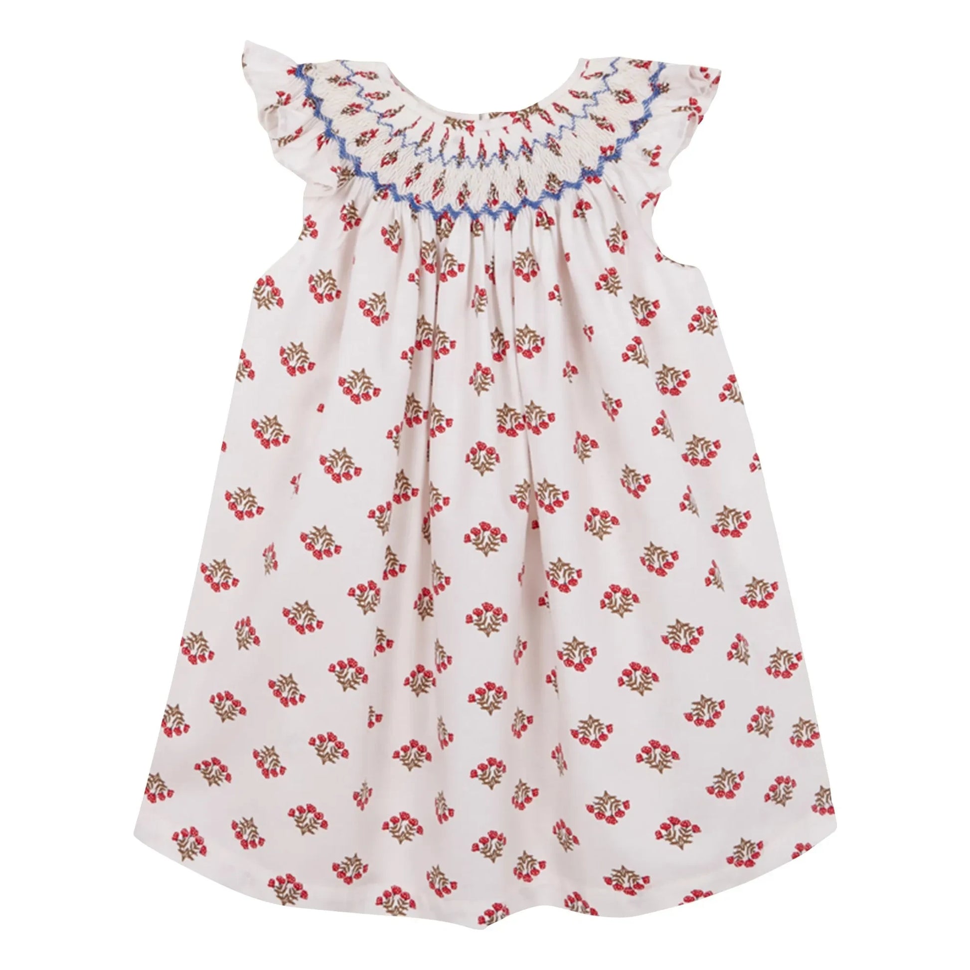birinit - Monzón Organic Cotton Smocked Dress | White