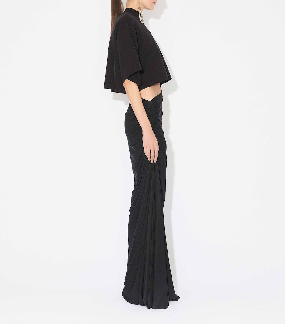 Alaïa Black Cotton-Blend Crop Top