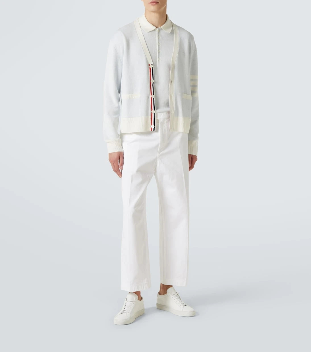 Thom Browne - 4-Bar linen and cotton polo shirt
