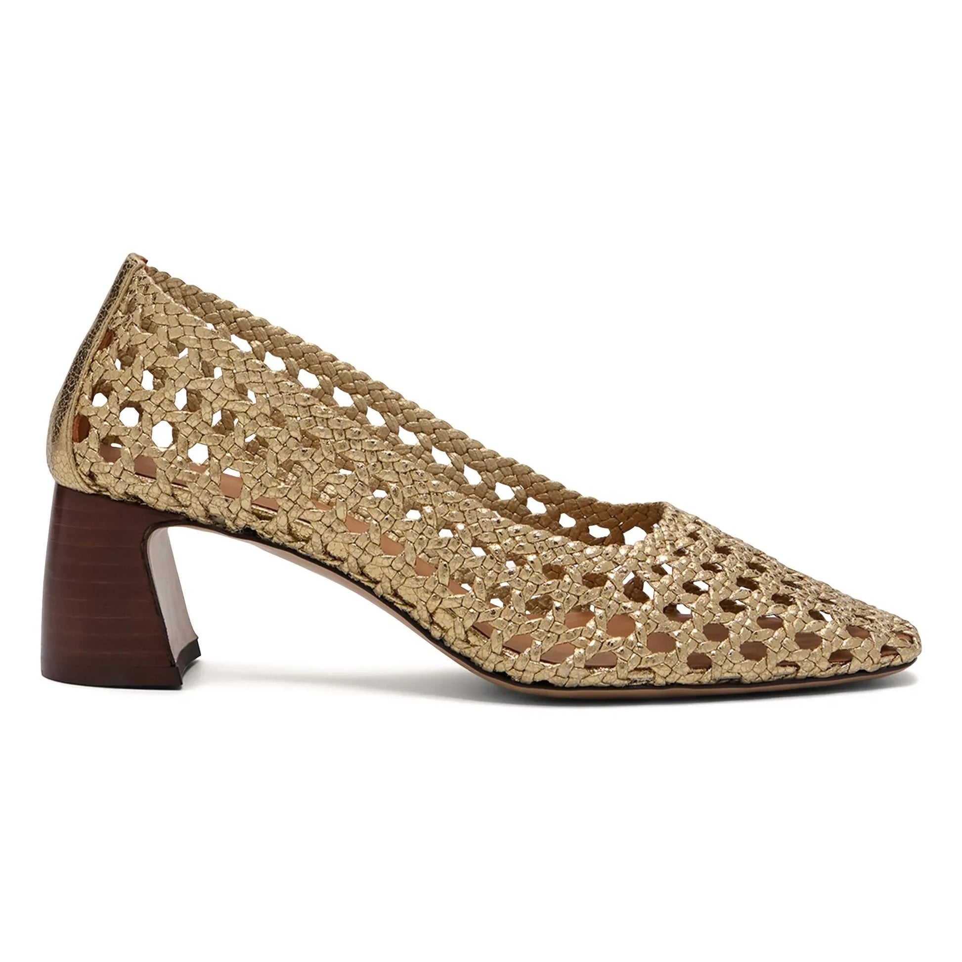 Rivecour - Court shoes n°528 Craquelé Leather | Gold