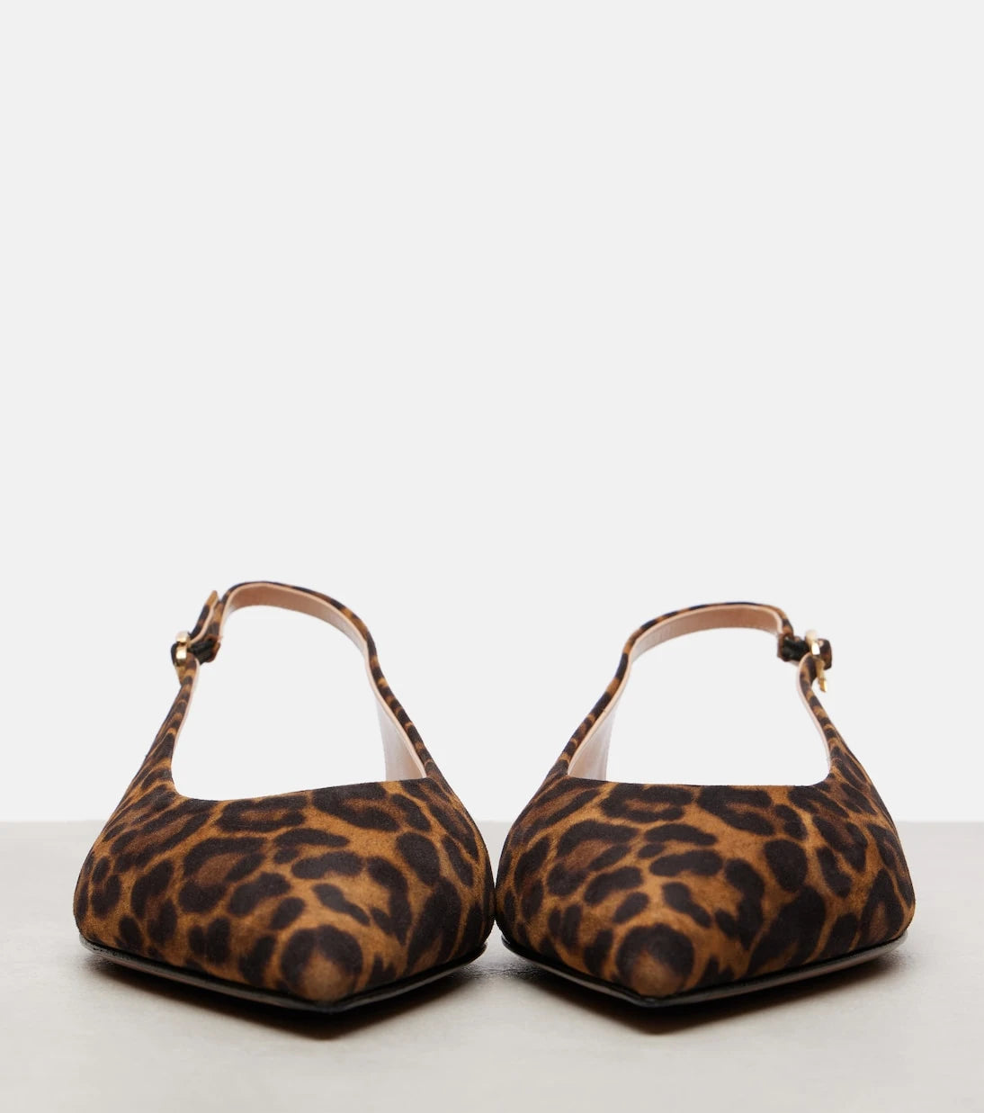 Gianvito Rossi - Robbie leopard-print suede slingback flats