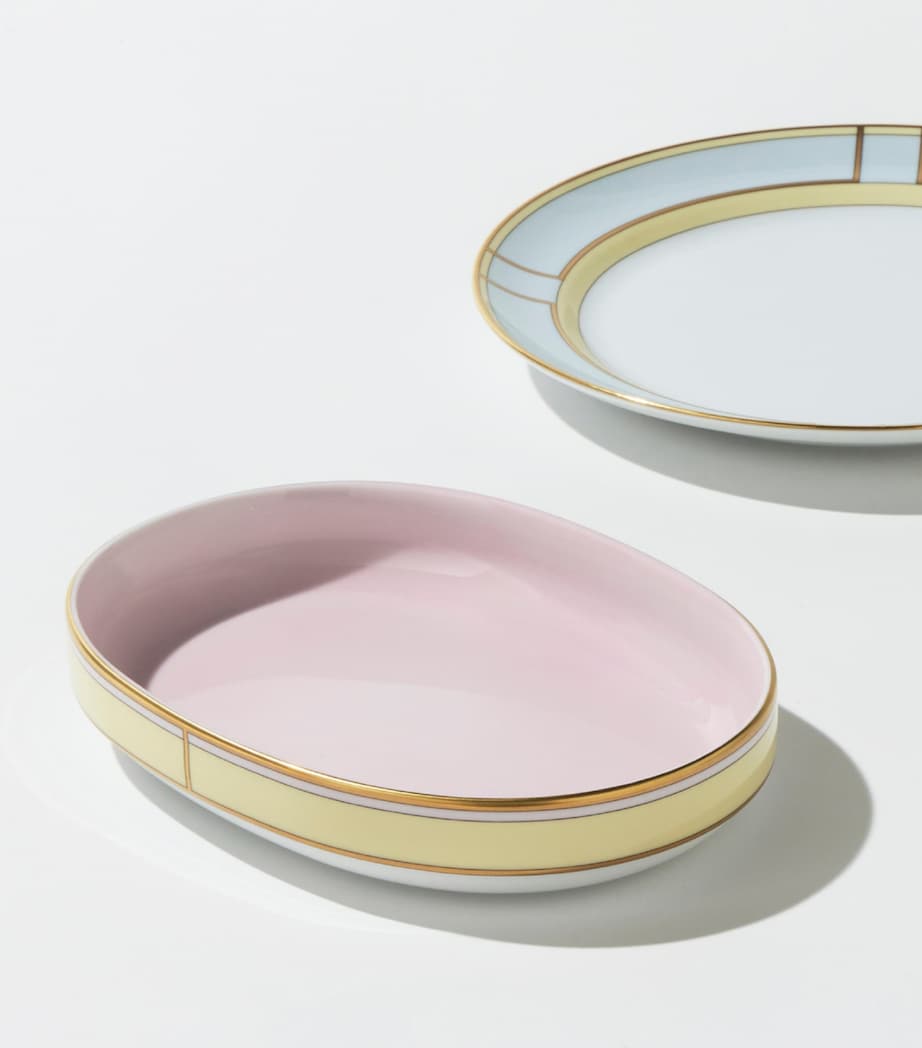 GINORI 1735 Porcelain Colonna Diva Giallo Pickle Dish (21.5cm)