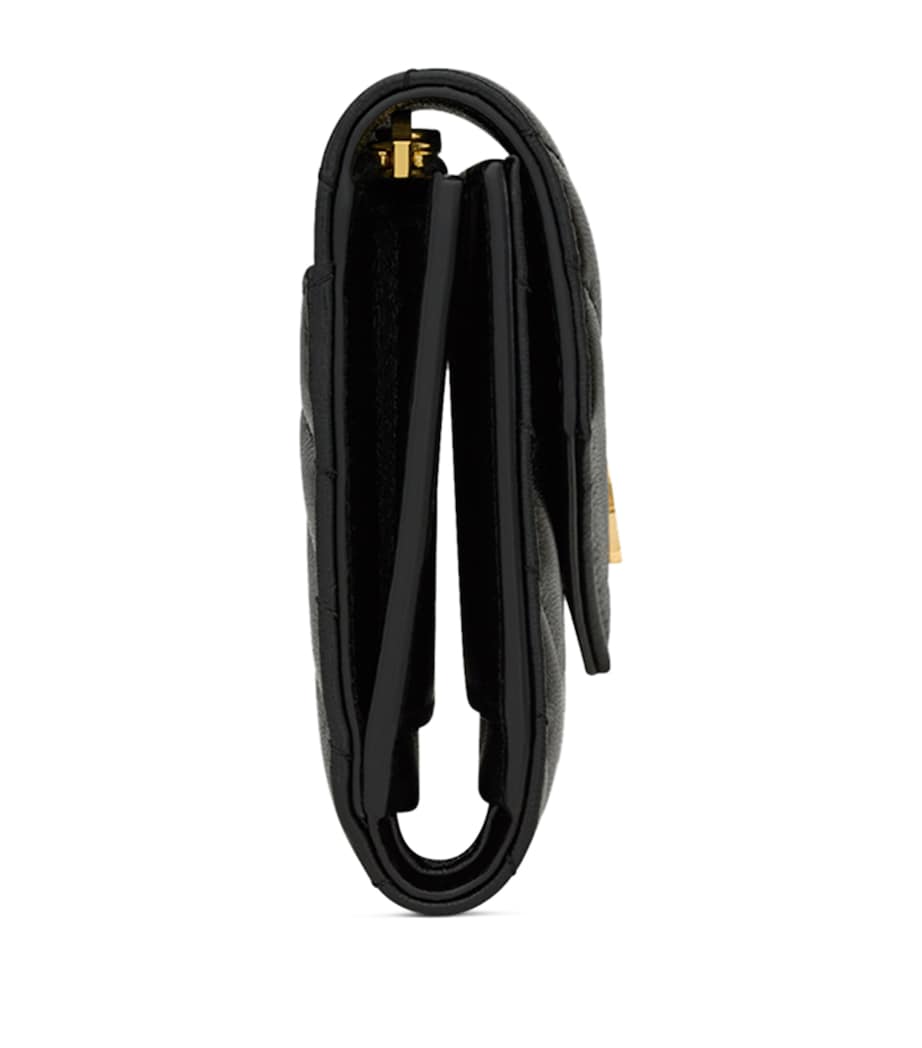Saint Laurent Black Monogram Metalassé Trifold Wallet