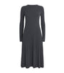 Joseph Merino Wool Ribbed Midi Dress - Smoke