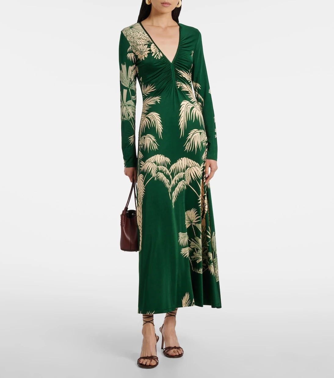 Johanna Ortiz - Printed ruched jersey midi dress