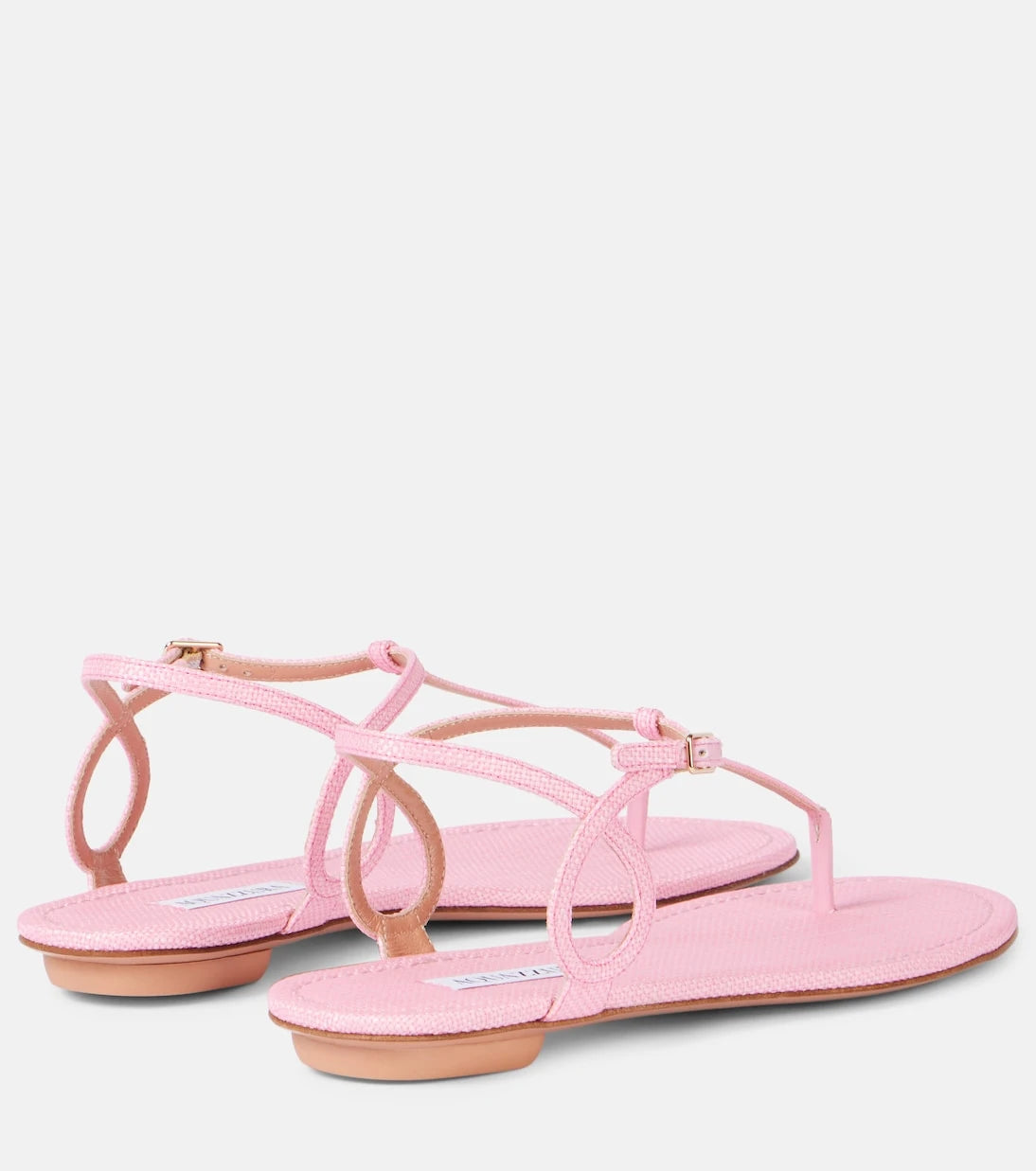 Aquazzura - Almost Bare raffia-effect sandals