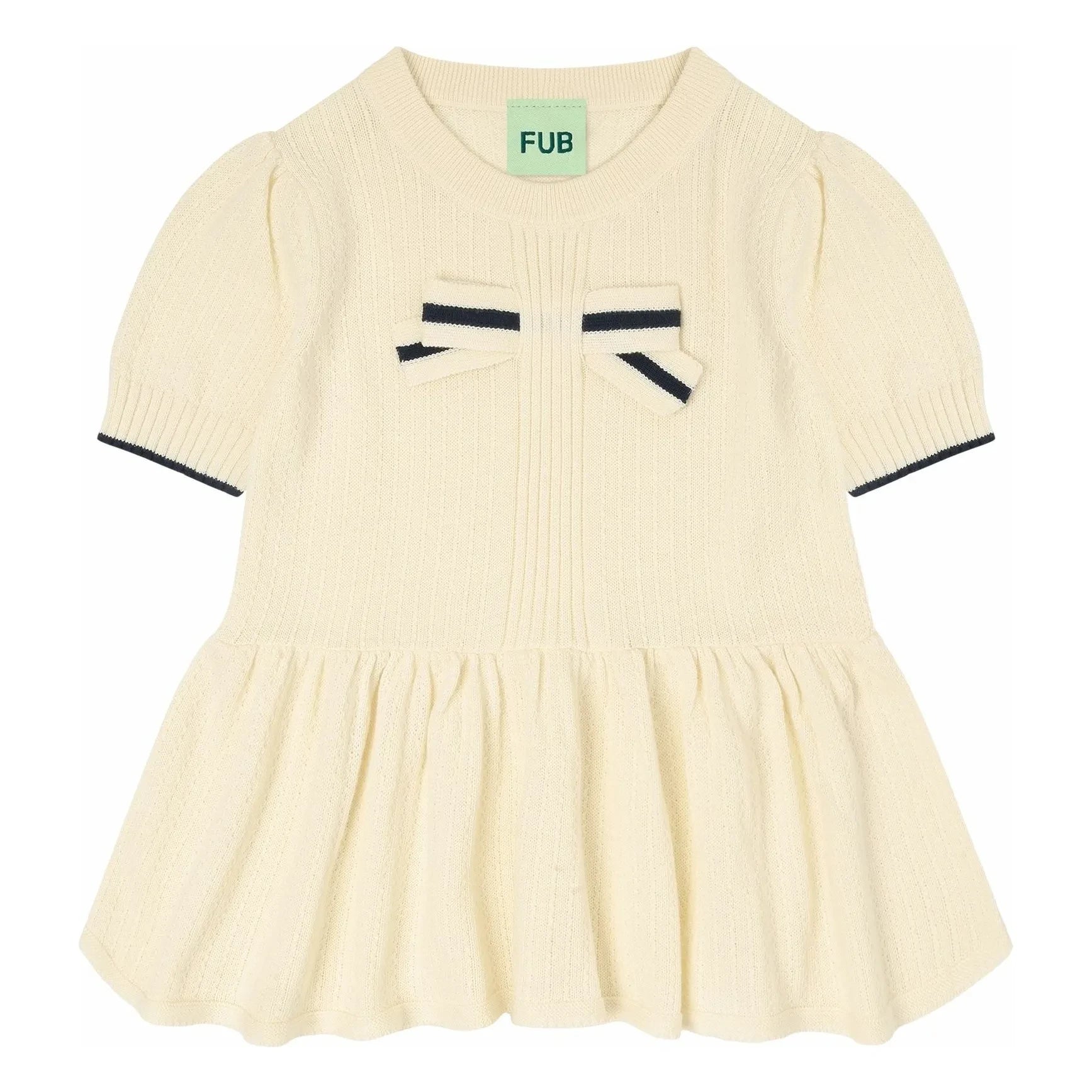 FUB - Bow T-shirt Fine knit Organic cotton | Ecru