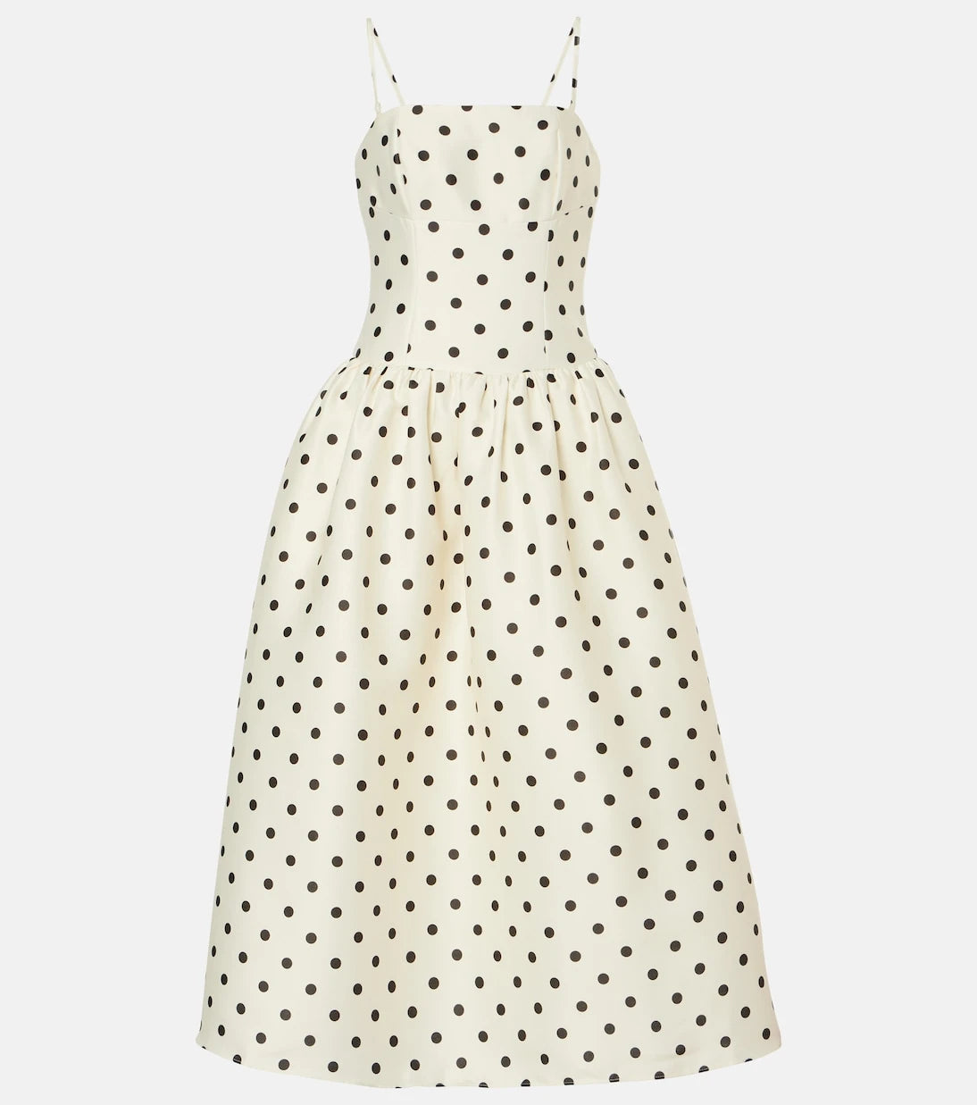 Self-Portrait - Polka-dot taffetta corset dress