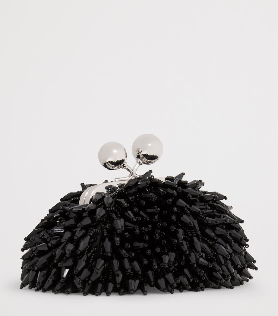 Weekend Max Mara Black Embellished Satin Pasticcino Nano Bag