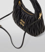 Miu Miu Black Small Matelassé Leather Wander Top-Handle Bag