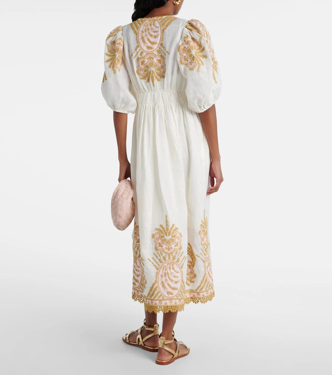 Zimmermann - Waverly embroidered linen midi dress