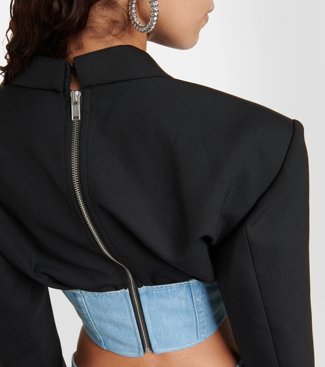 Dion Lee - Wool and denim bustier blazer