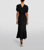 Victoria Beckham Black Gathered Midi Dress