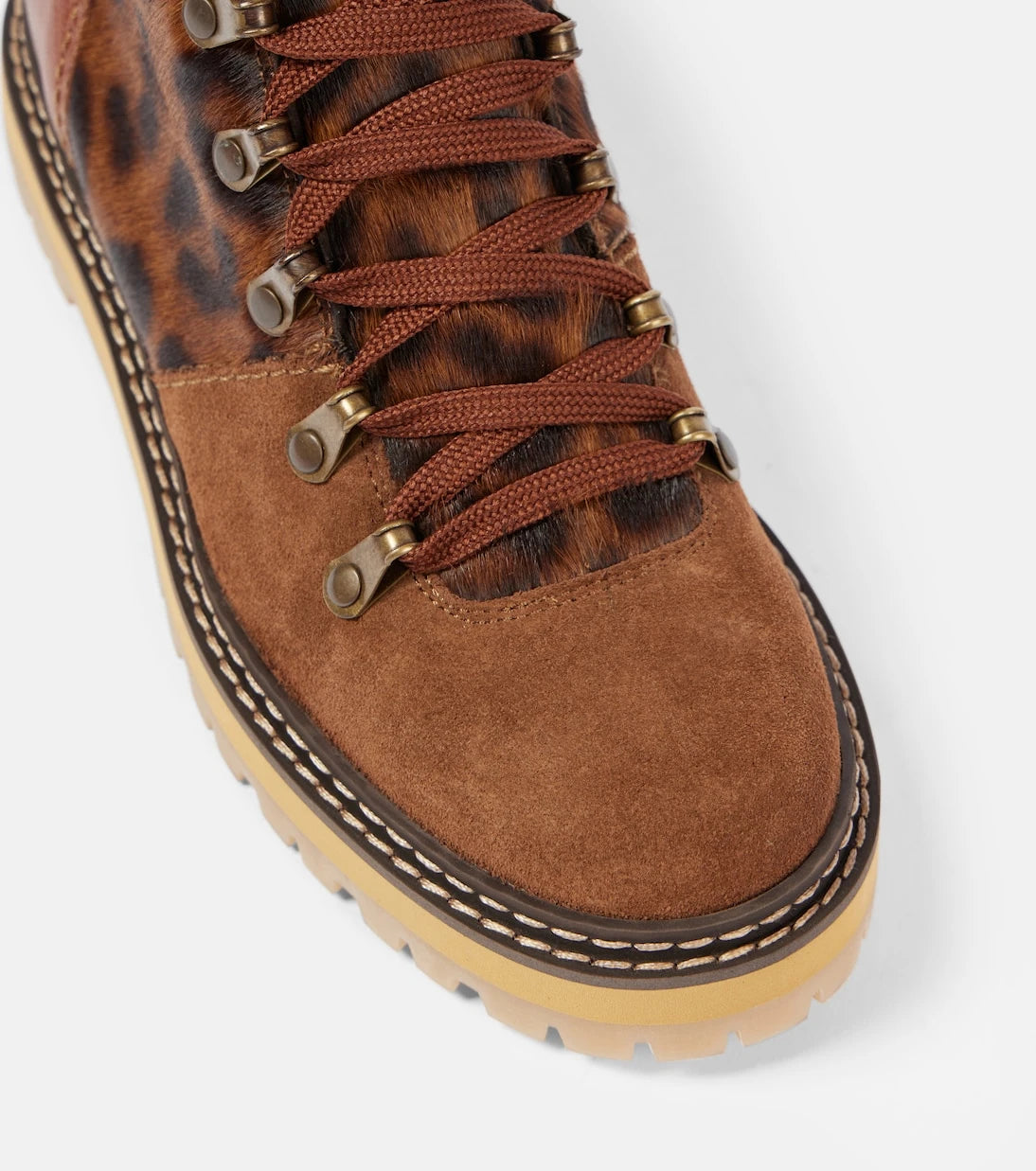 See By Chloé - Eileen leopard-print suede lace-up boots