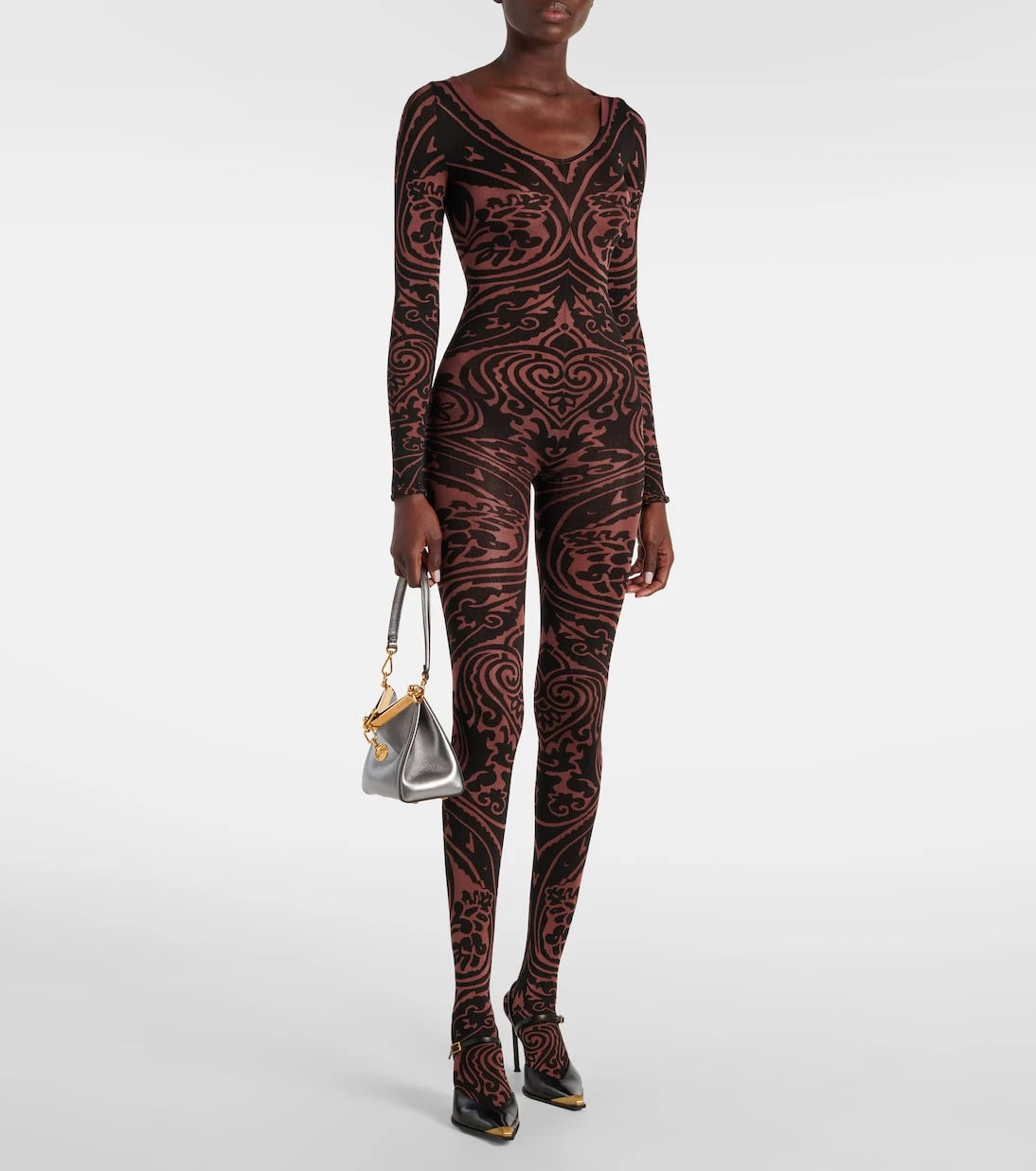 Wolford - ثوب قطة منقوشة بيزلي x Etro Tattoo