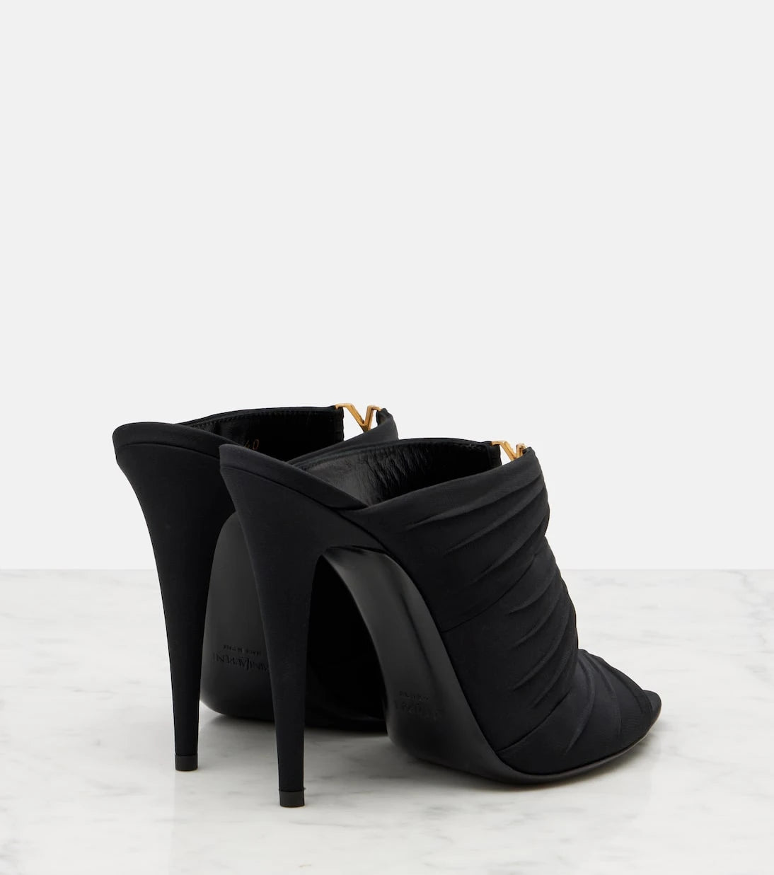 Saint Laurent - Emilie crêpe satin mules