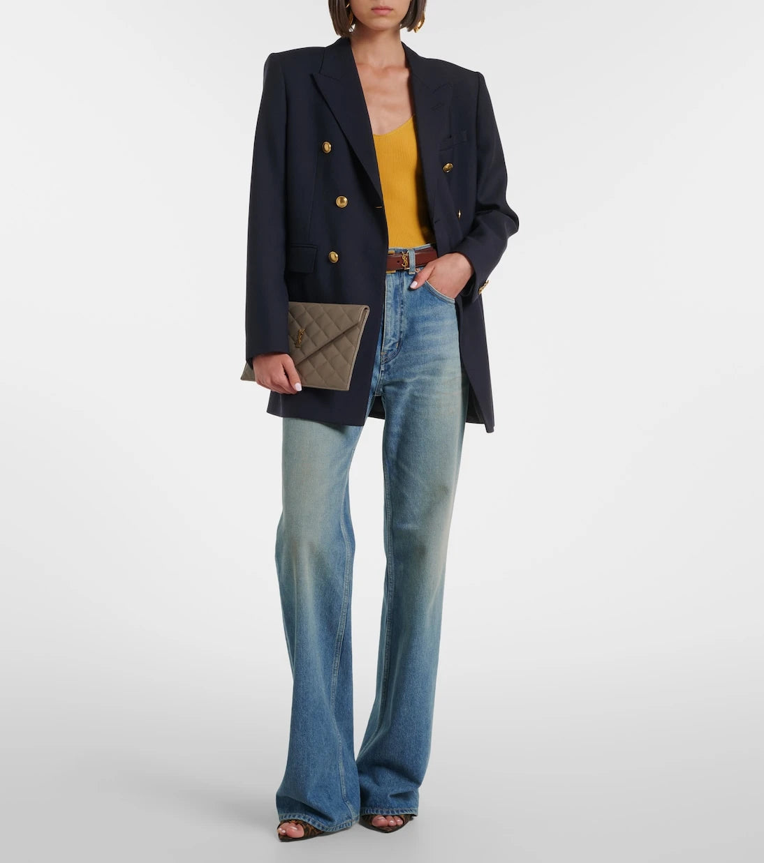 Saint Laurent - Ribbed-knit silk top