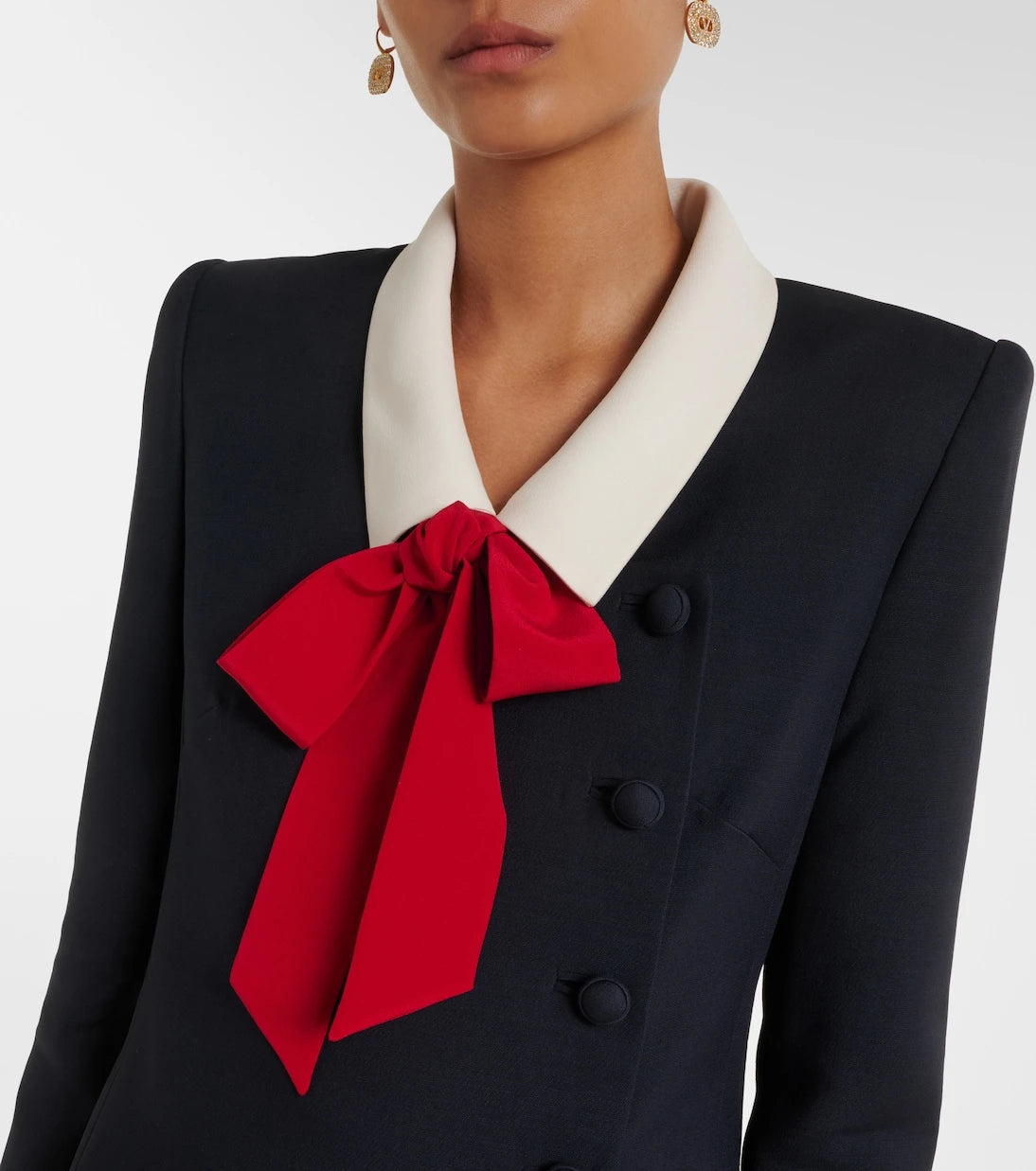 Valentino - Crepe Couture tie-neck minidress