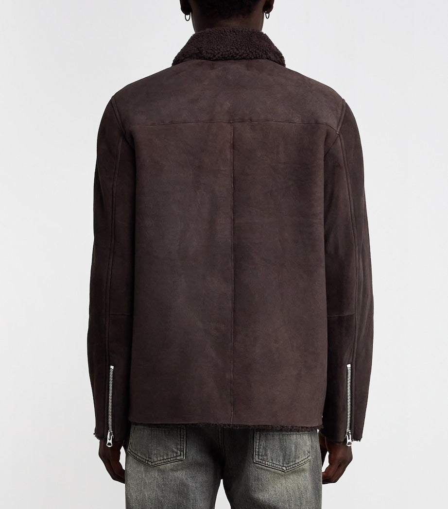 Rag & Bone Brown Shearling-Collar Jacket
