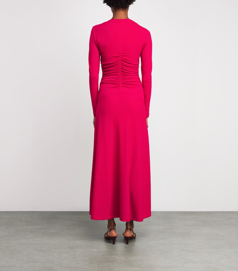 ME+EM Pink Textured Ruched Maxi Dress