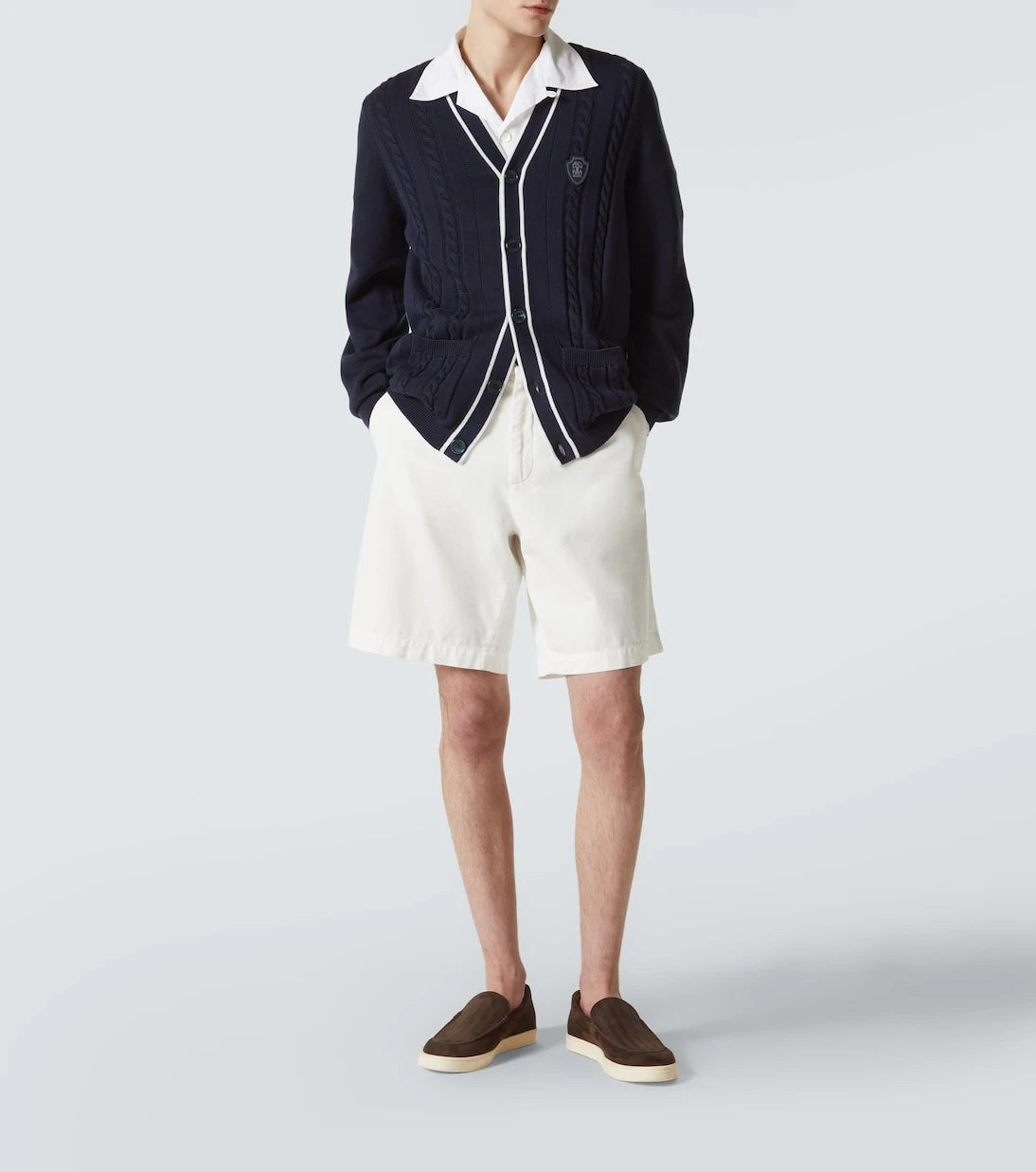 Brunello Cucinelli - Herringbone suede loafers
