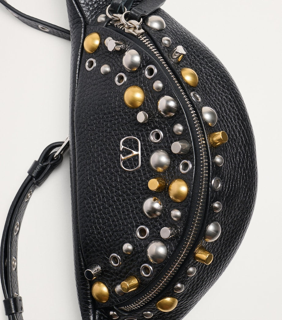 Valentino Garavani Black Leather Nellcote Belt Bag