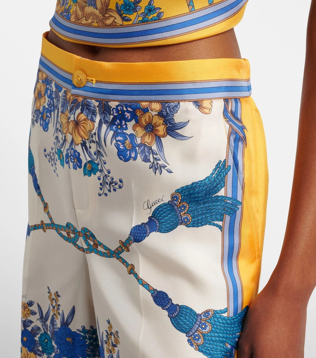 Gucci - Floral silk twill Bermuda shorts