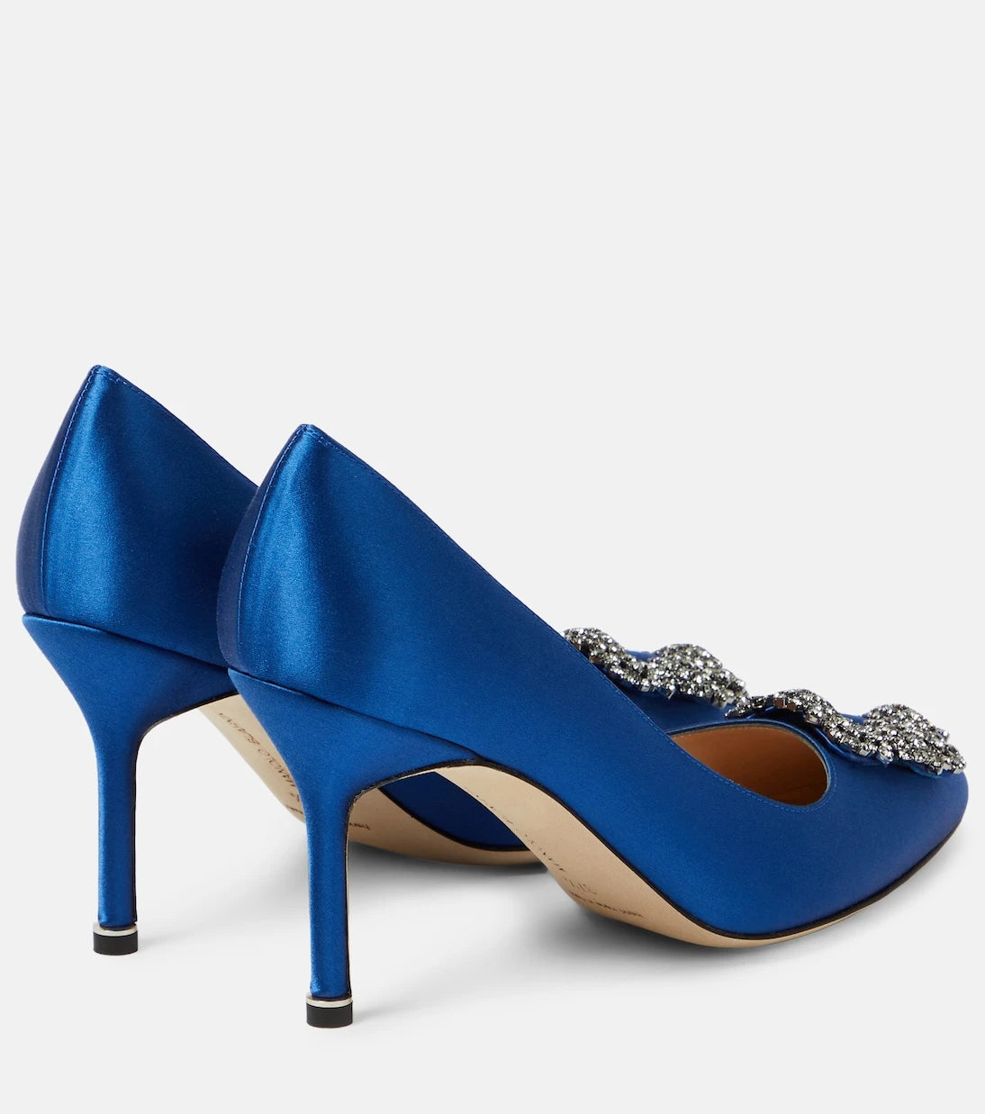 Manolo Blahnik - Hangisi 90 embellished satin pumps