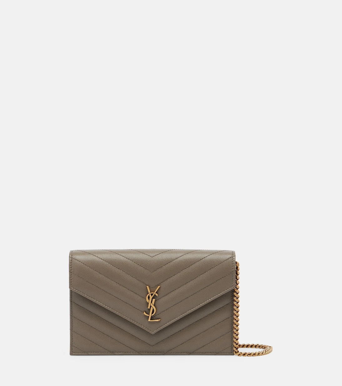 Saint Laurent - Cassandre matelassé leather wallet on chain