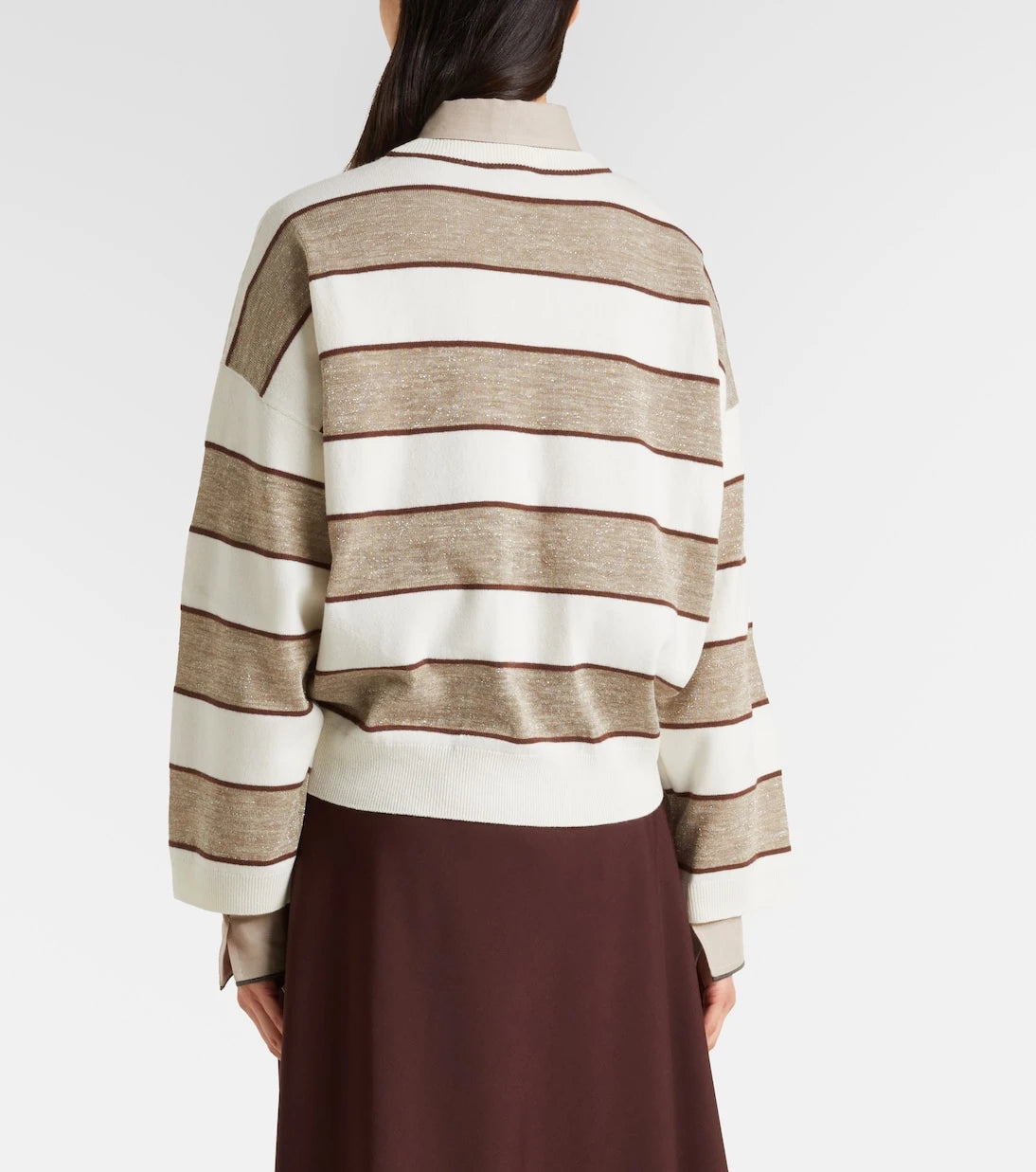 Brunello Cucinelli - Striped wool, cashmere, and silk sweater