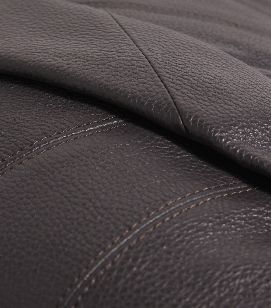 Medium Grained Leather Croissant Shoulder Bag BR490 DARK CHOCOLATE