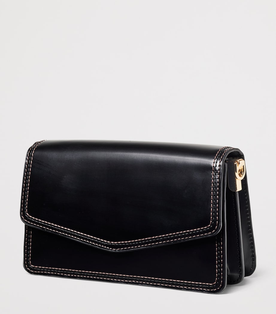 Black Leather Eliza Clutch Bag
