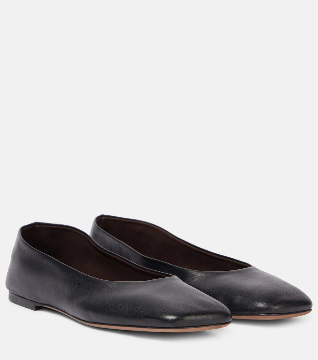 The Row - Square leather ballet flats