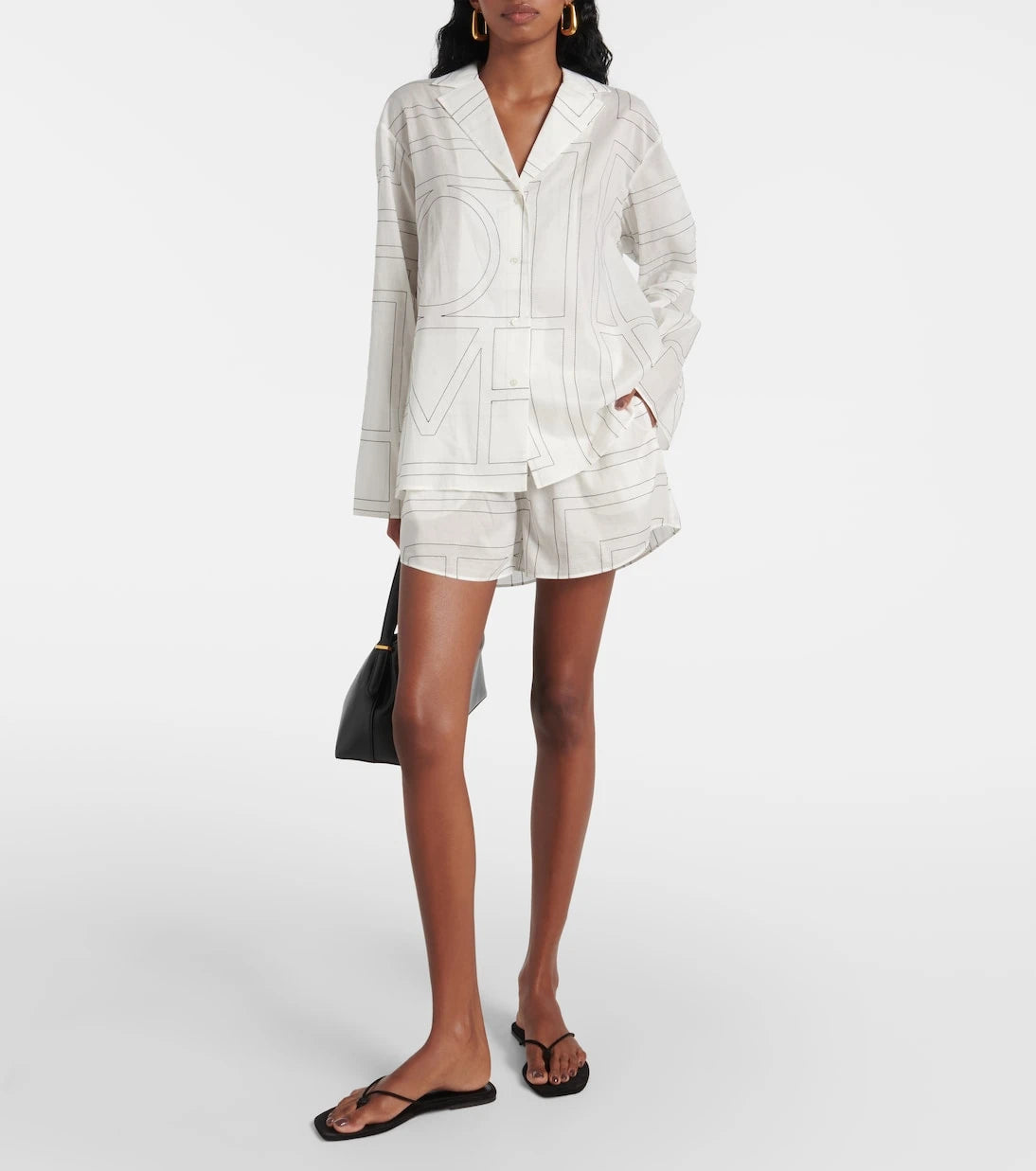 Toteme - Monogram cotton-blend shorts